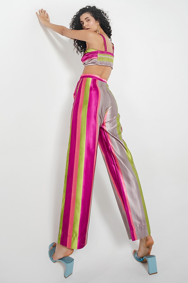 Multi-Colored Cotton Satin Printed Co-Ord Set by July Issue at Pernia's Pop Up Shop