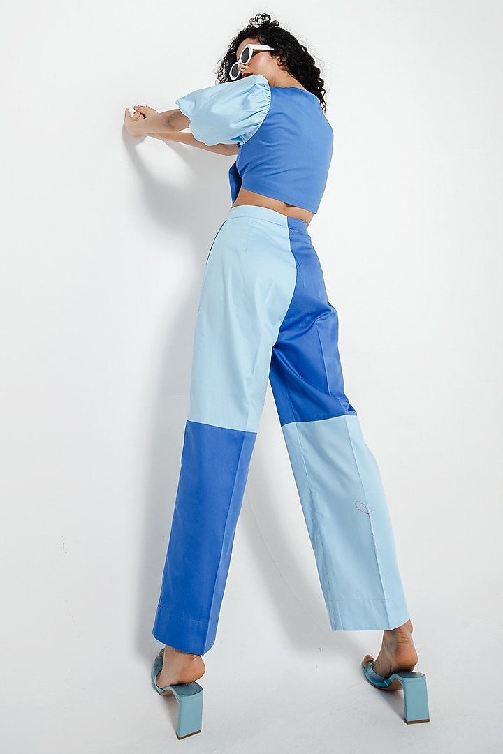 Blue Giza Cotton Co-Ord Set by July Issue at Pernia's Pop Up Shop
