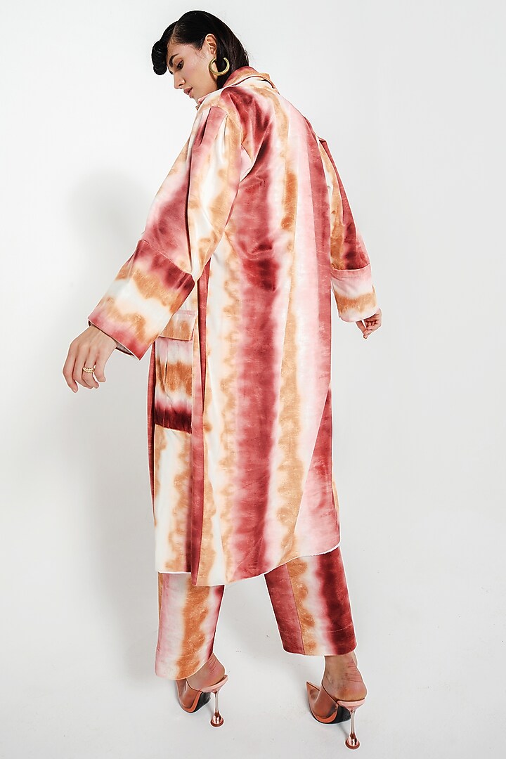 Tan Velvet Printed Jacket Set by July Issue at Pernia's Pop Up Shop