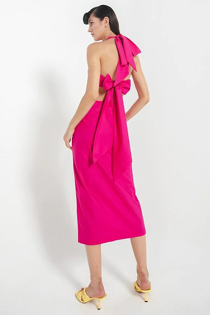 Pink Cotton Asymmetrical Skirt Set by July Issue at Pernia's Pop Up Shop