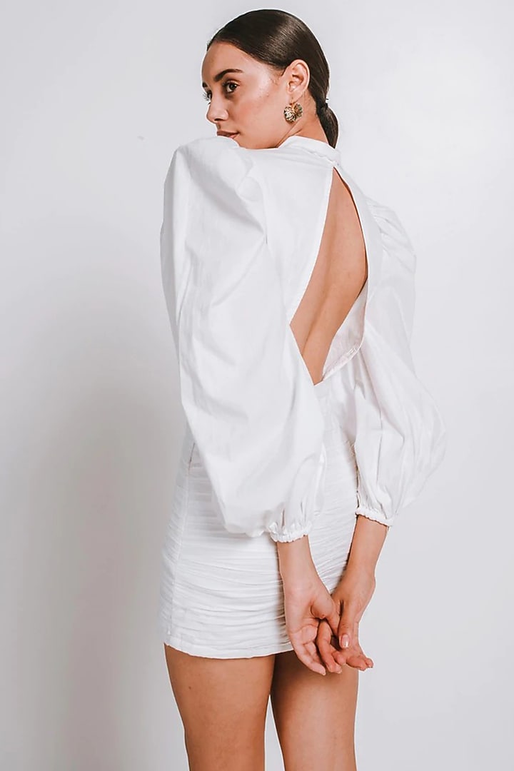 White Cotton Poplin Summer Dress by July Issue at Pernia's Pop Up Shop