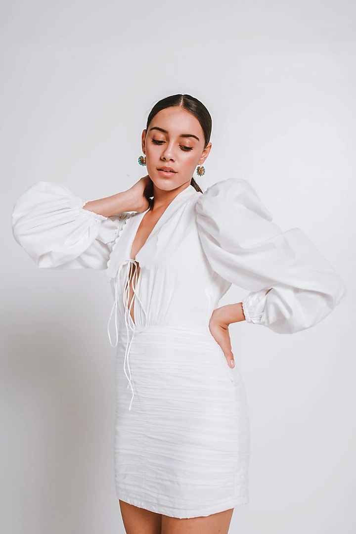 White Cotton Poplin Summer Dress by July Issue at Pernia's Pop Up Shop