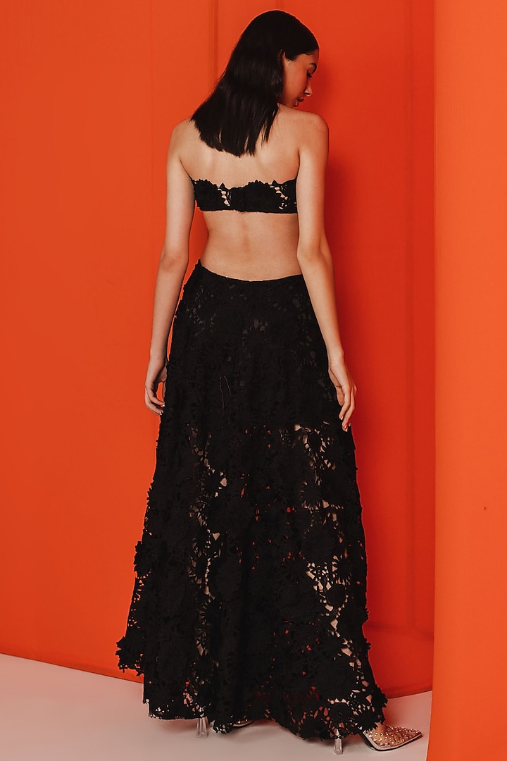 Black Cotton Schiffli Off-Shoulder Vacation Dress by July Issue at Pernia's Pop Up Shop