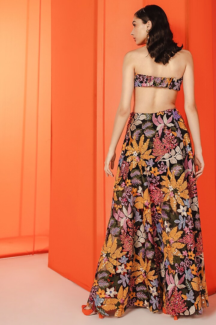 Multi-Colored Net Embroidered Skirt Set by July Issue at Pernia's Pop Up Shop