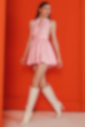 Pastel Pink Cotton Gathered Mini Summer Dress by July Issue at Pernia's Pop Up Shop