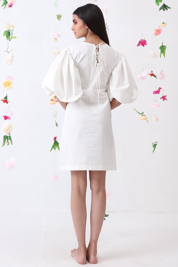 White Cotton Mini Summer Dress by Jilmil at Pernia's Pop Up Shop