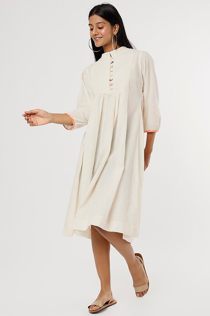 Off-White Dress In Cotton by Jilmil