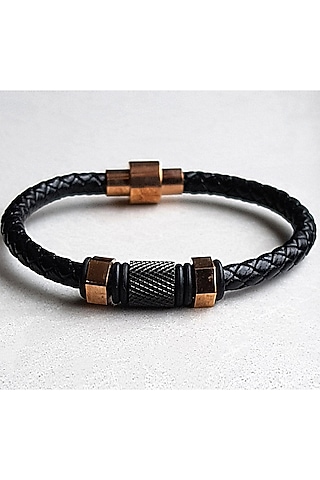 Rose Gold Classic Black Bracelet Rakhi by JewelitbySZ