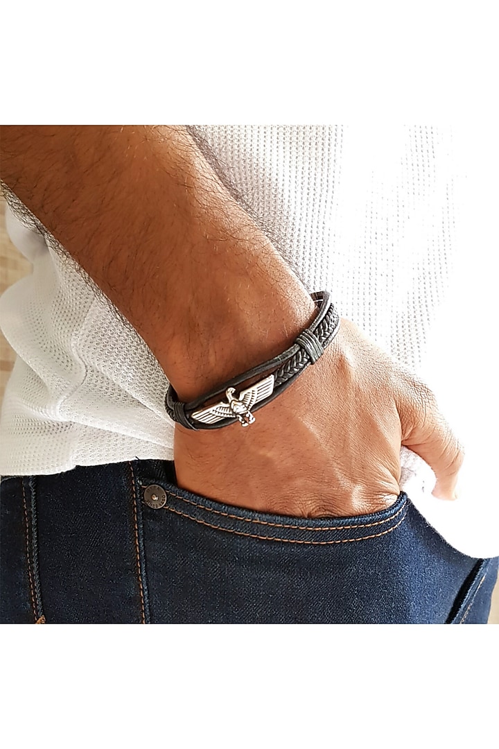 Black Eagle Bracelet Rakhi by JewelitbySZ at Pernia's Pop Up Shop