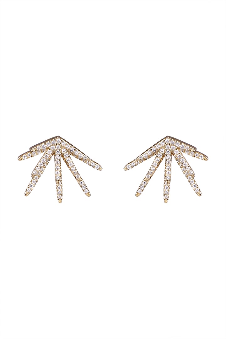 Gold Finish Zirconia Detachable Earrings by JewelitbySZ