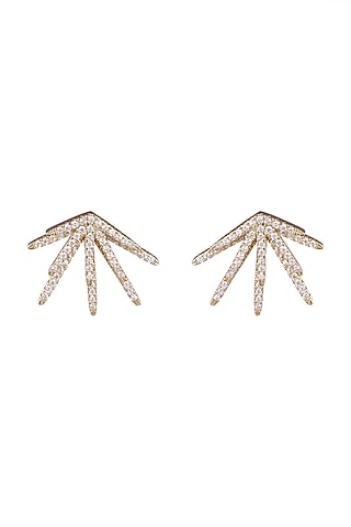 Gold Finish Zirconia Detachable Earrings by JewelitbySZ