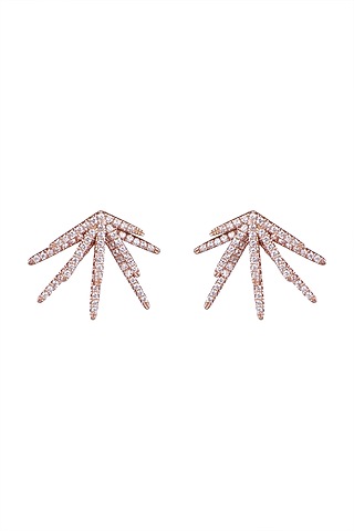 Rose Gold Finish Zirconia Detachable Earrings by JewelitbySZ