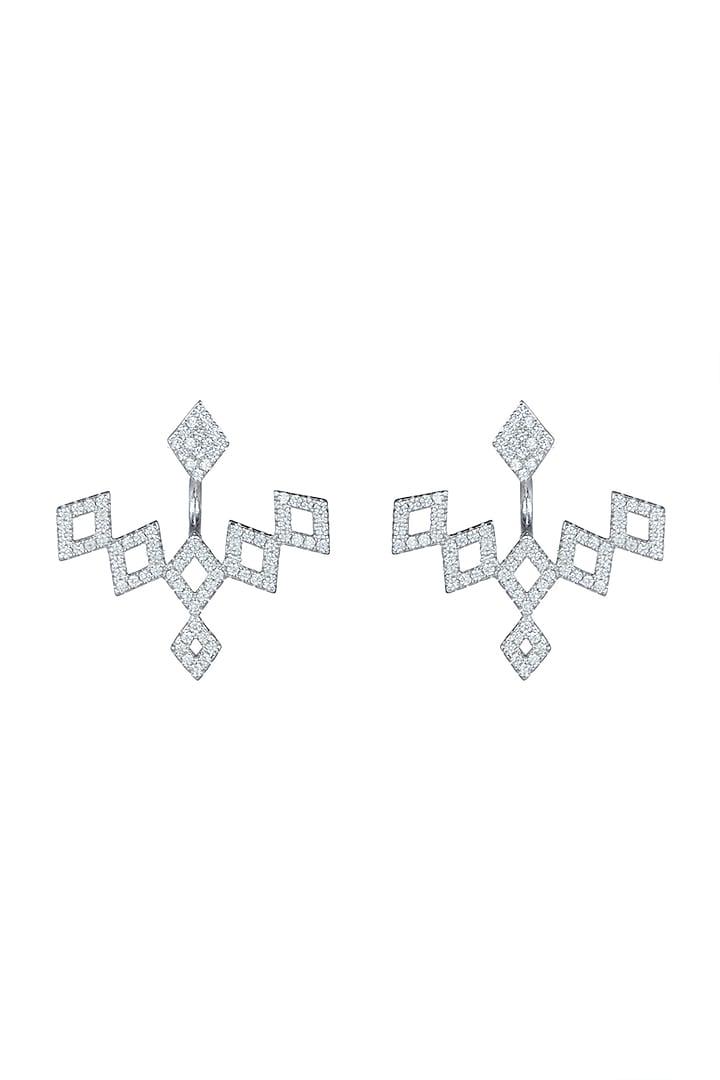 White Finish Detachable Earrings by JewelitbySZ