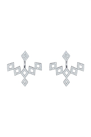 White Finish Detachable Earrings by JewelitbySZ