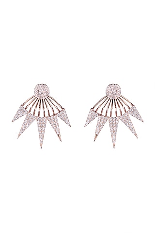 Rose Gold Finish Zirconia Earrings by JewelitbySZ