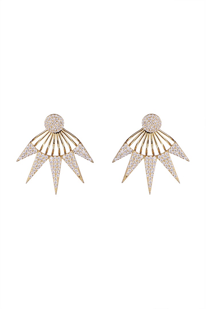 Gold Finish Zirconia Earrings by JewelitbySZ