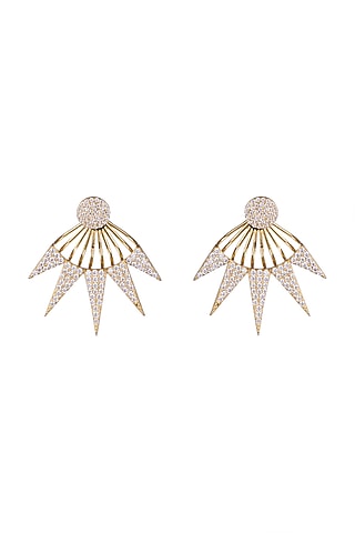 Gold Finish Zirconia Earrings by JewelitbySZ