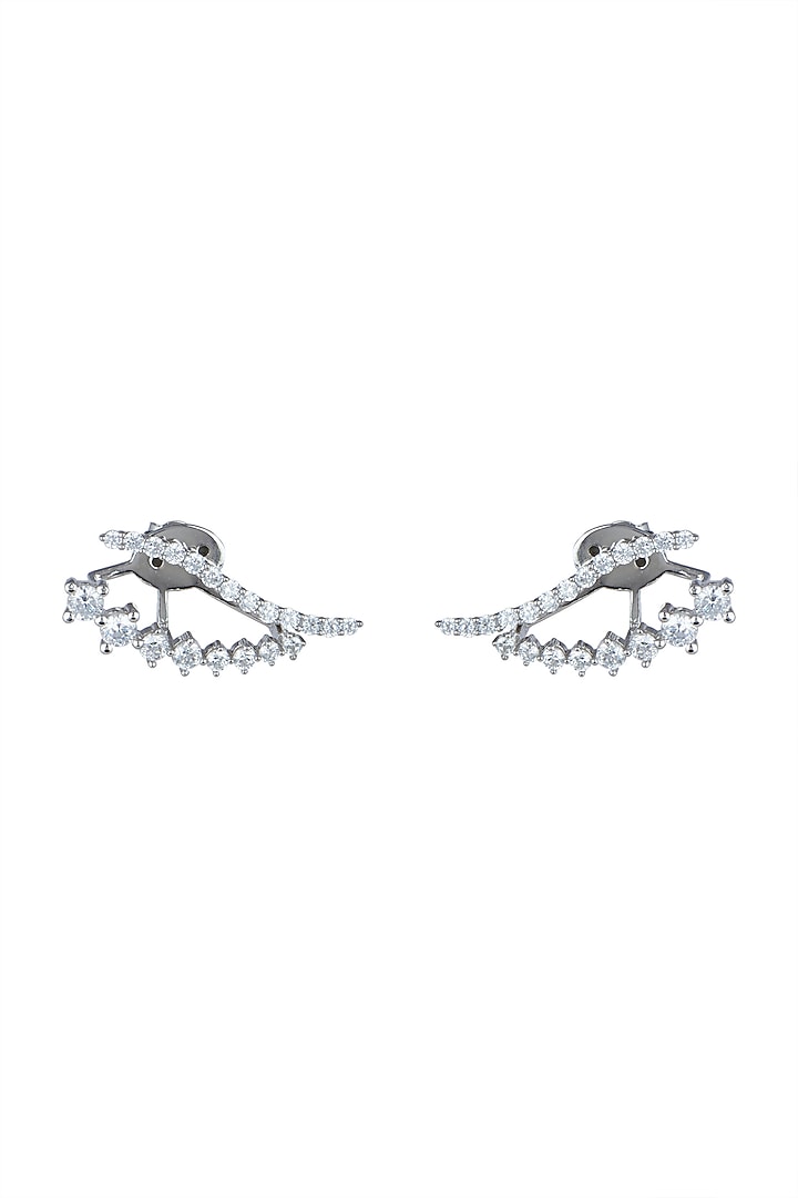 White Finish Detachable Zirconia Earrings by JewelitbySZ