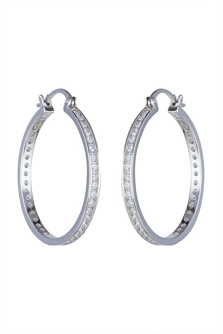 White Finish Hoop Earrings by JewelitbySZ