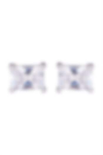 White Finish Cubic Zirconia Earrings by JewelitbySZ