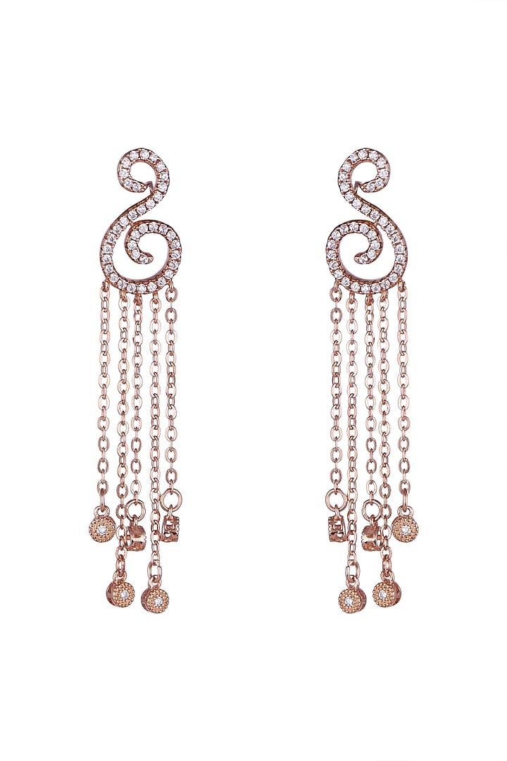 Rose Gold Finish Zirconia Earrings by JewelitbySZ