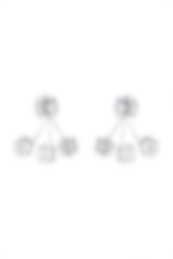 White Finish Cubic Zirconia Detachable Earrings by JewelitbySZ