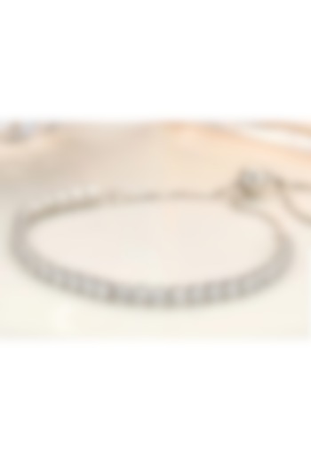 White Finish Zirconia Adjustable Bracelet by JewelitbySZ