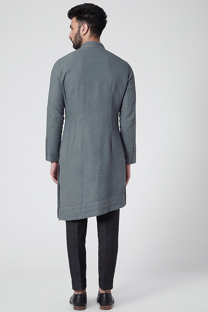 Grey & Black Kurta Set by Jatin Malik at Pernia's Pop Up Shop