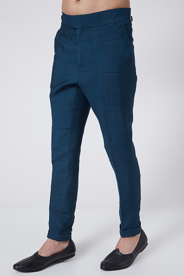 Teal Blue Kurta Set by Jatin Malik at Pernia's Pop Up Shop