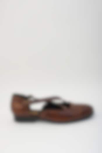 Brown Leather Shoes by Jatin Malik
