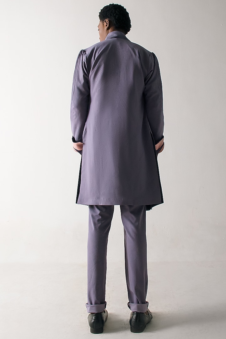 English Purple Banana Crepe Overcoat by Jatin Malik at Pernia's Pop Up Shop