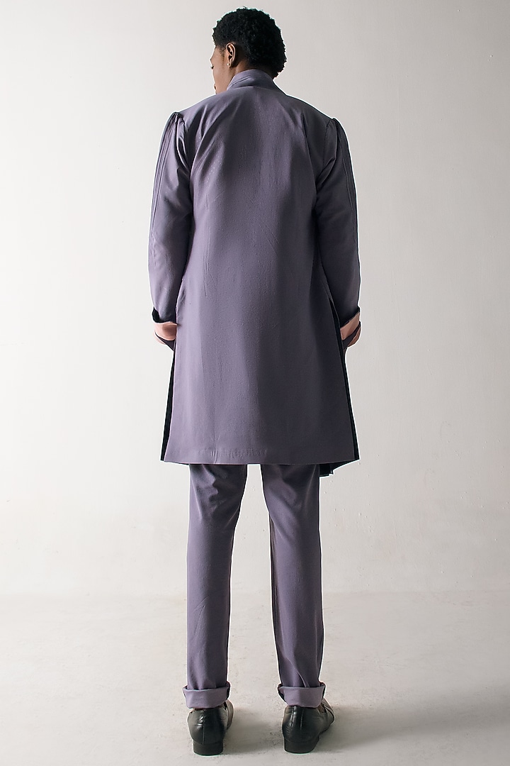 English Purple Banana Crepe Trousers by Jatin Malik at Pernia's Pop Up Shop