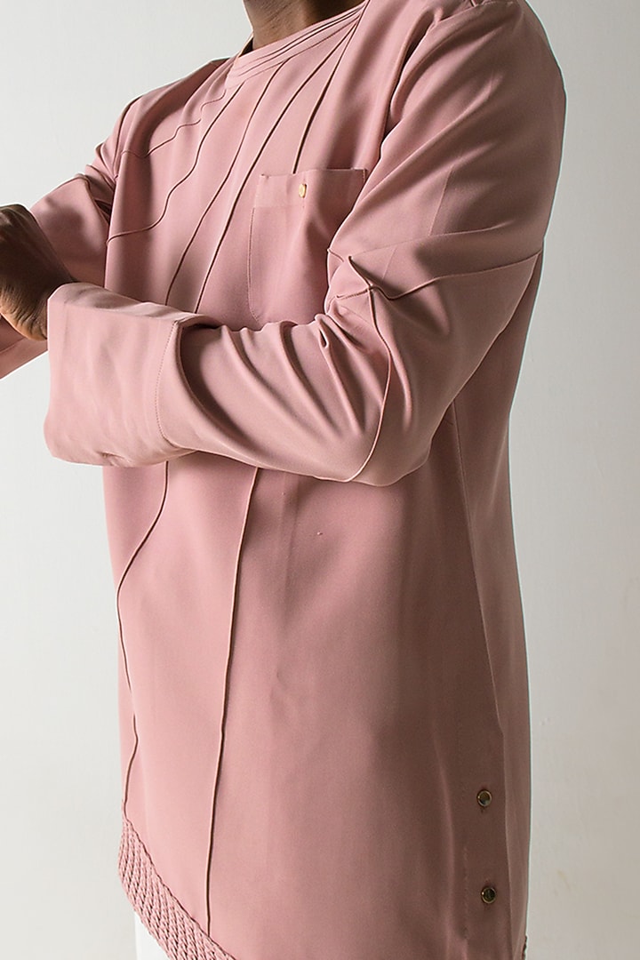 Blush Pink Banana Crepe Kurta by Jatin Malik at Pernia's Pop Up Shop