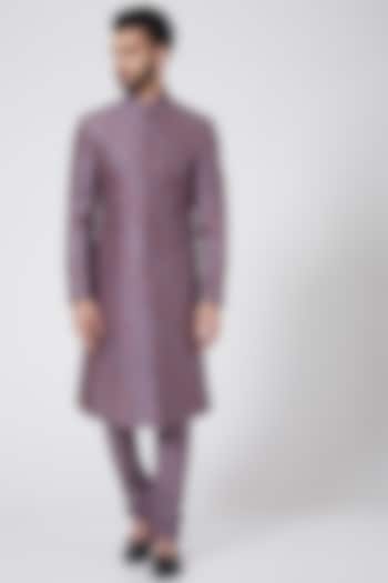 English Purple Embroidered Groom Sherwani Set by Jatin Malik at Pernia's Pop Up Shop