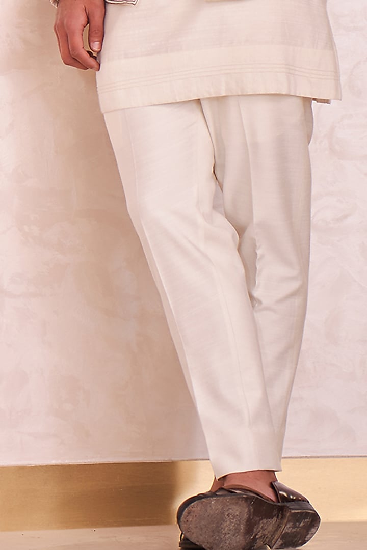 Ivory Hand Embroidered Groom Indowestern set by Jatin Malik at Pernia's Pop Up Shop