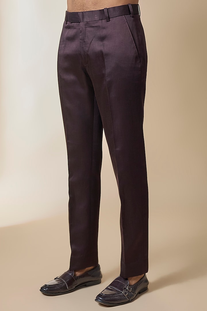 Dark Brown Linen Silk Indwowestern Set by Jatin Malik at Pernia's Pop Up Shop
