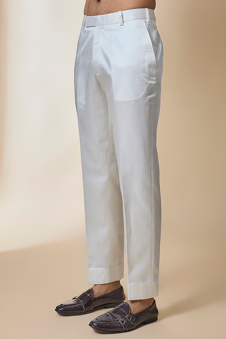 Ivory Linen Silk Indwowestern Set by Jatin Malik at Pernia's Pop Up Shop