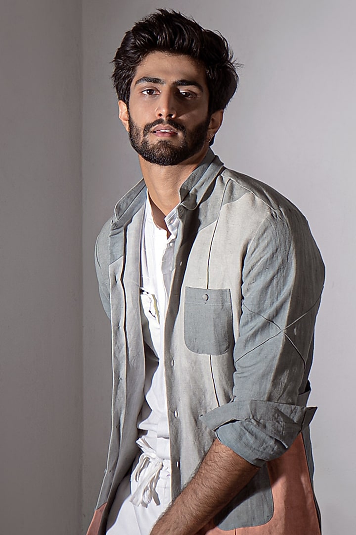 Chateau Grey Shirt With Overshirt by Jatin Malik at Pernia's Pop Up Shop