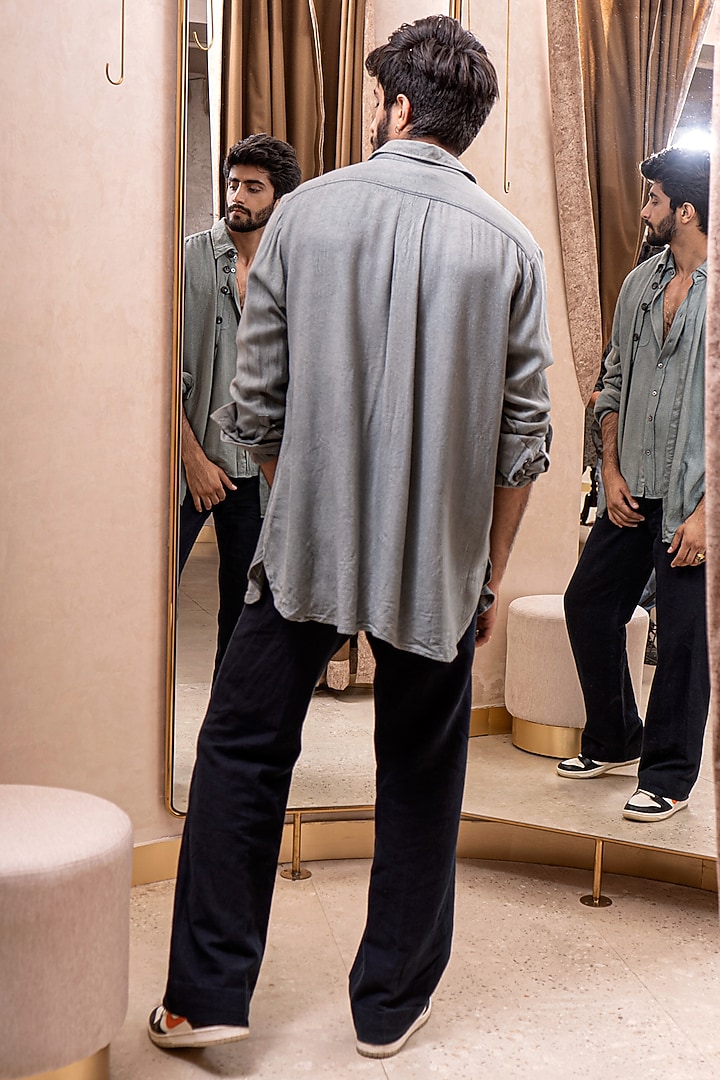 Midnight Blue Moss Pant Set by Jatin Malik at Pernia's Pop Up Shop