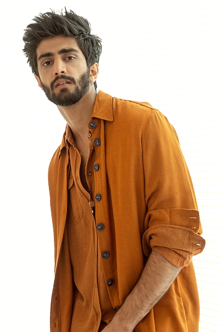 Mustard Moss Co-Ord Set by Jatin Malik at Pernia's Pop Up Shop