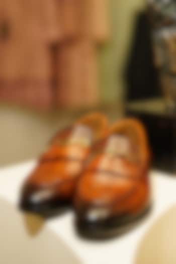 Dark Brown Leather Shoes by Jatin Malik
