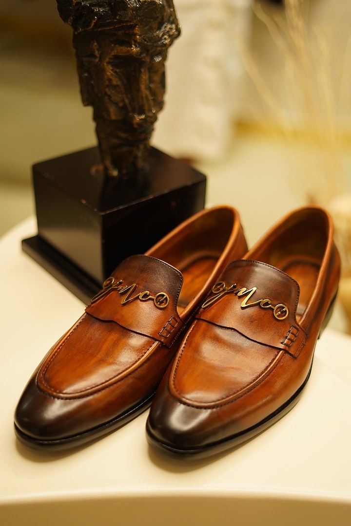 Dark Brown Leather Shoes by Jatin Malik at Pernia's Pop Up Shop