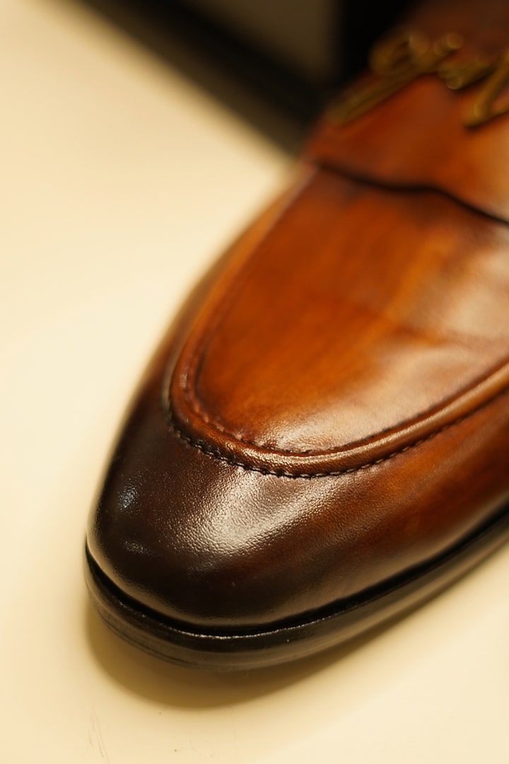 Dark Brown Leather Shoes by Jatin Malik at Pernia's Pop Up Shop
