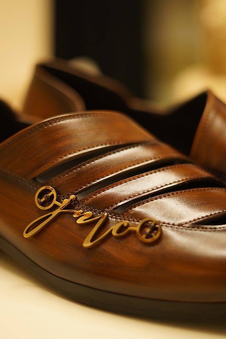 Dark Brown Leather Shoes by Jatin Malik at Pernia's Pop Up Shop