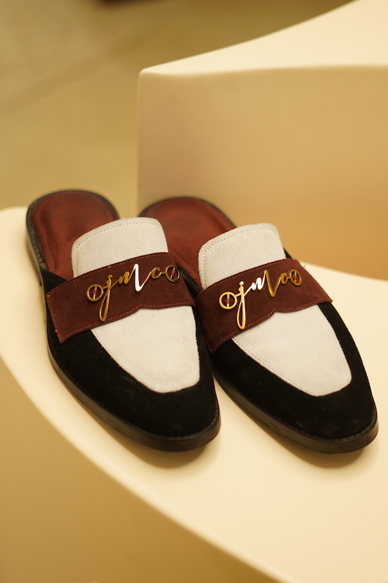 Multi-Colored Suede Handmade Mules by Jatin Malik