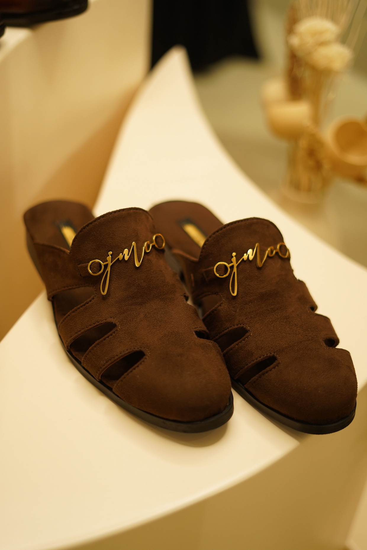 Brown Suede Handmade Mules by Jatin Malik
