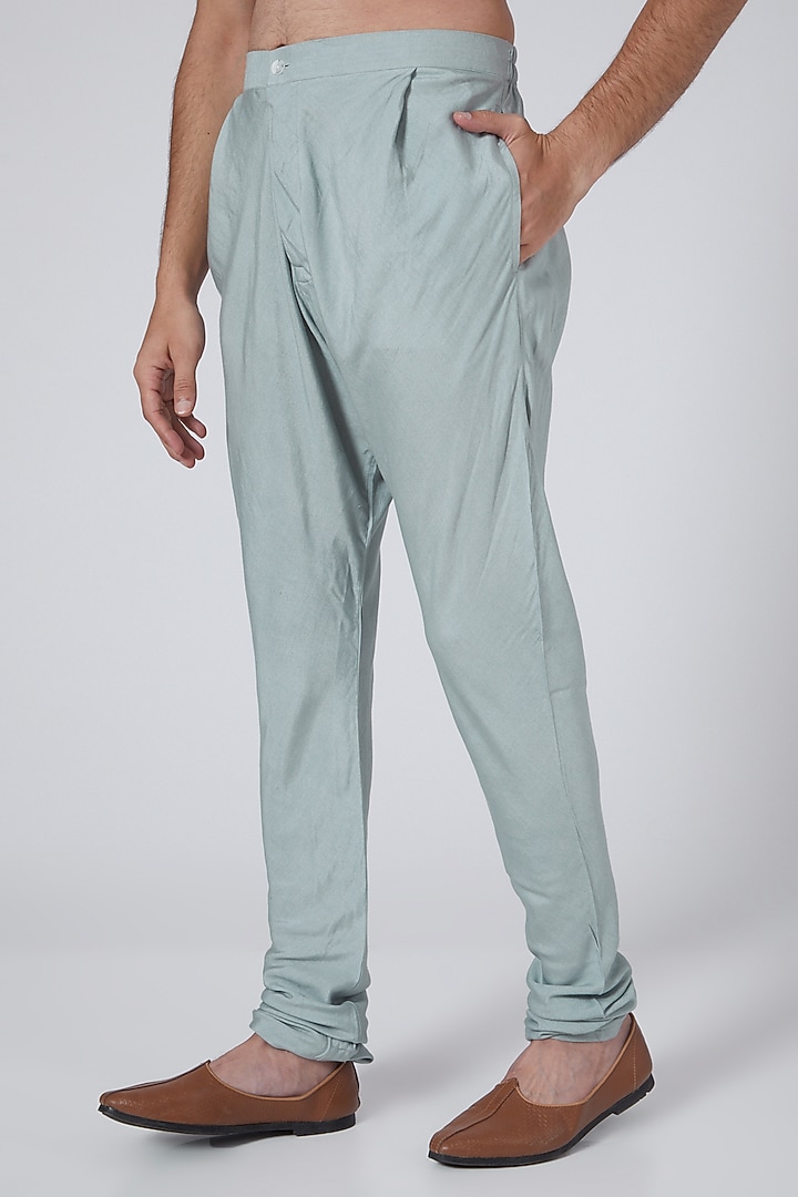Ice Blue Asymmetrical Kurta Set by Jatin Malik at Pernia's Pop Up Shop