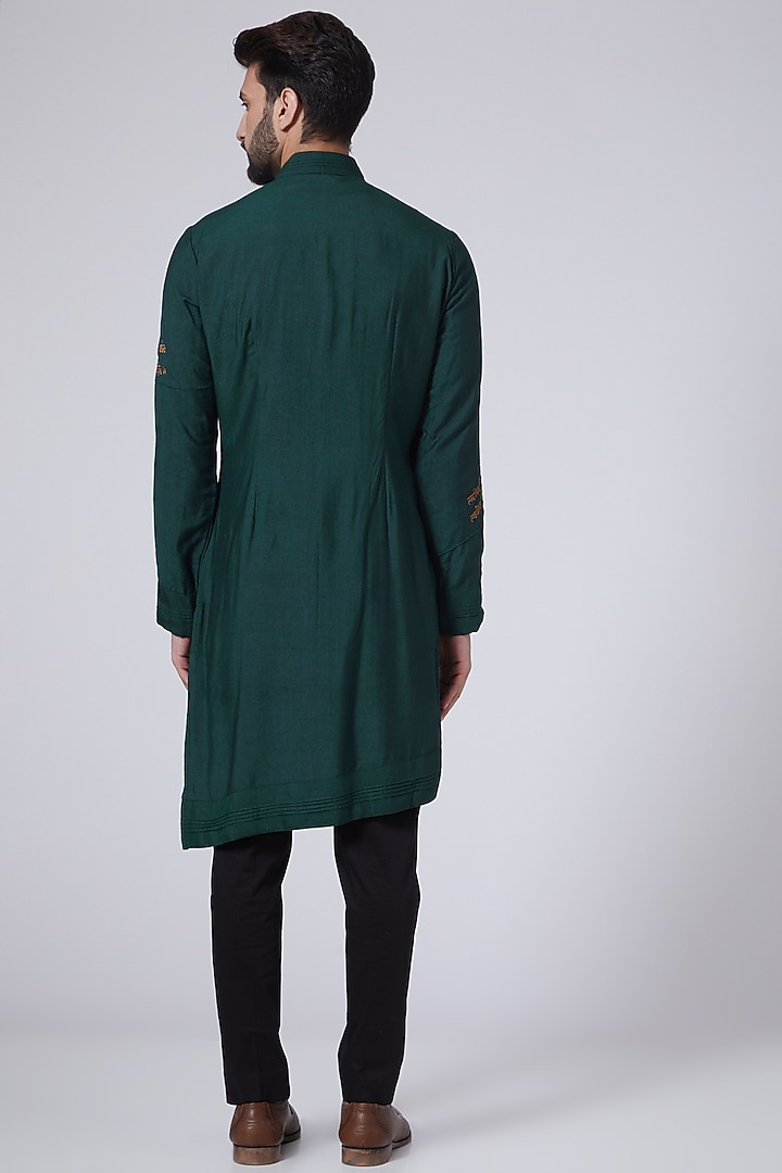 Emerald Green Mantra Kurta Set by Jatin Malik at Pernia's Pop Up Shop