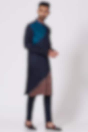 Teal Blue Ombre Kurta Set by Jatin Malik at Pernia's Pop Up Shop