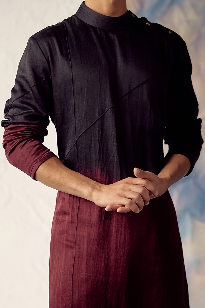 Black Hand Embroidered Groom Indowestern Set by Jatin Malik at Pernia's Pop Up Shop